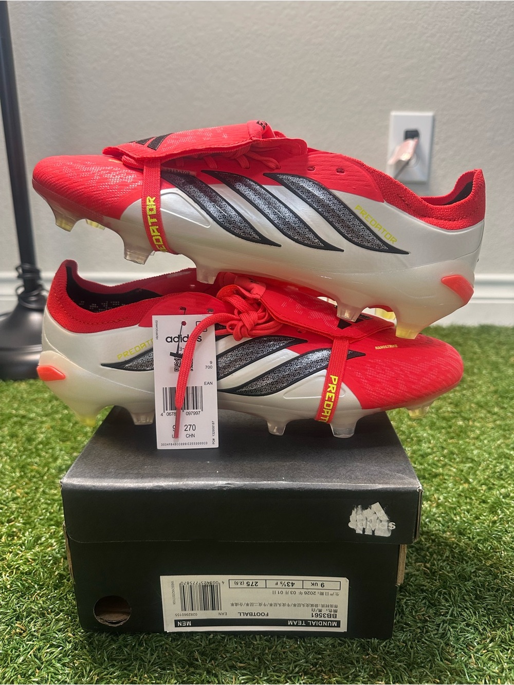 adidas Elite Predator Men’s Soccer Cleats - Red/White/Black